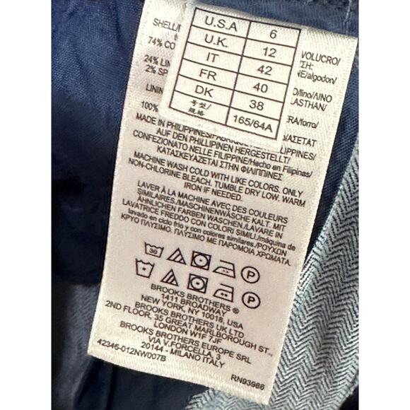 Brooks Brothers Linen Blend Blue Denim Wide Leg Crop Pants Women's Size 6 - Picture 6 of 11